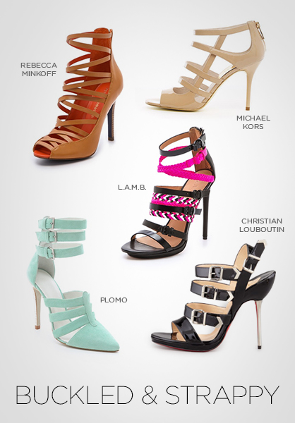 heels, shoes, sandals, footwear, strappy shoes, buckle shoes, spring 2013 shoes