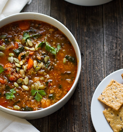 Quinoa + Lentil Soup Recipe