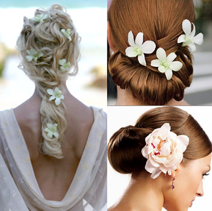 Spring Wedding Floral Accents Hairstyle