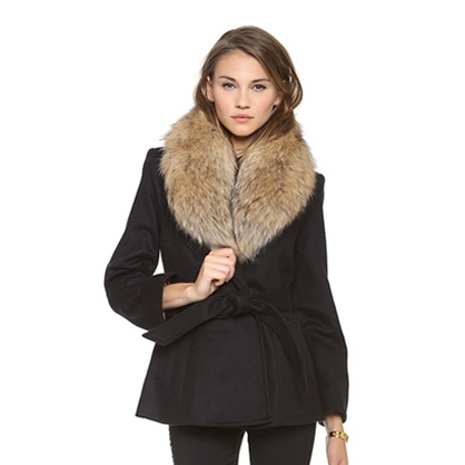 Alice + Olivia Coat with Fur Collar