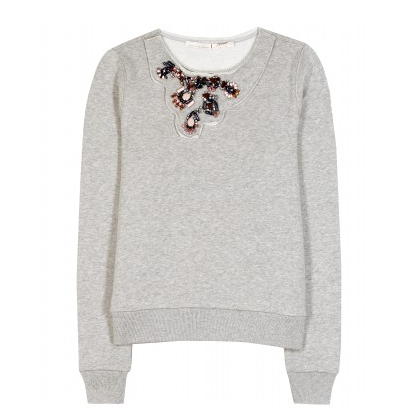 Grey Embellished Sweatshirt