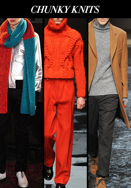 Menswear Fall 2014 Chunky Knits Fabric Trends