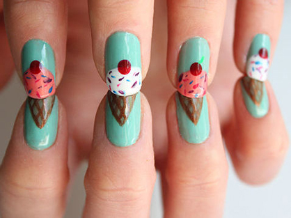 Summer Nail Art Ice Cream