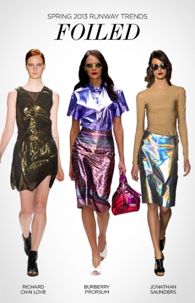Spring 2013 runway trends: foiled