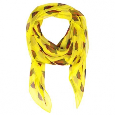 Lip-Print Silk-Chiffon Scarf