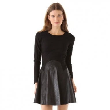 Ponte Leather Dress