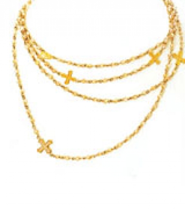 22k 4 Strand Cross Necklace