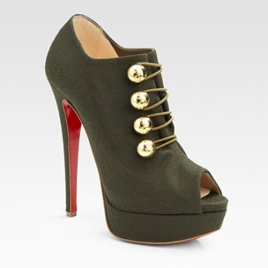 Wool Peep-Toe Ankle Boots