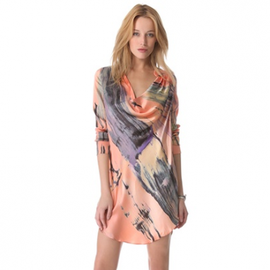 Brushstroke Print Dress