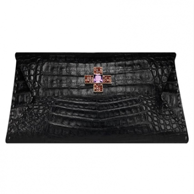 Croc Clutch with Amethyst