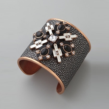 Jeweled Leather Cuff