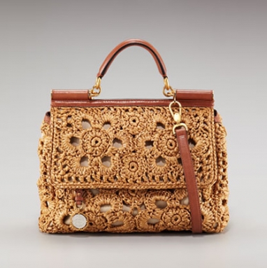 D&G Floral Raffia Bag