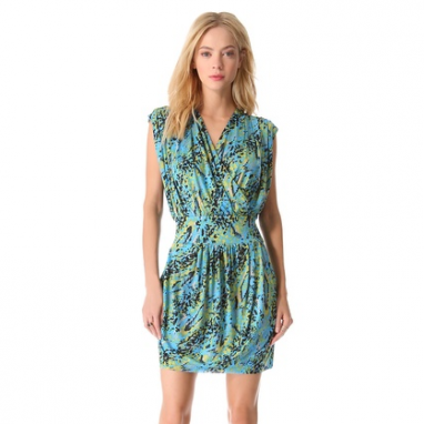 Print V Neck Dress