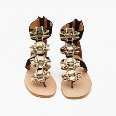 Bronze Crystal Sandals