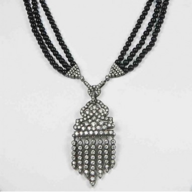Aylin Aker Stunning Diamond and Onyx Necklace