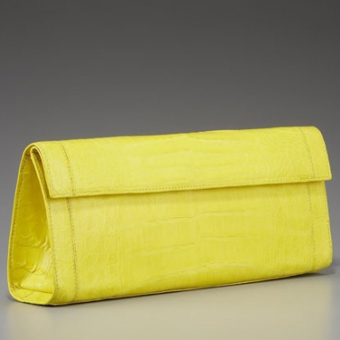 Matte Croc Flap Clutch