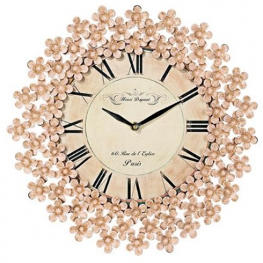 Pink Floral Clock