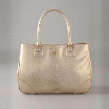 Metallic Saffiano Tote
