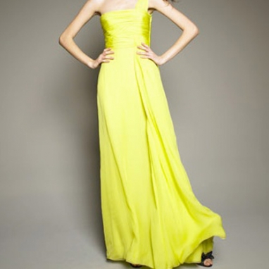 Silk One-Shoulder Gown
